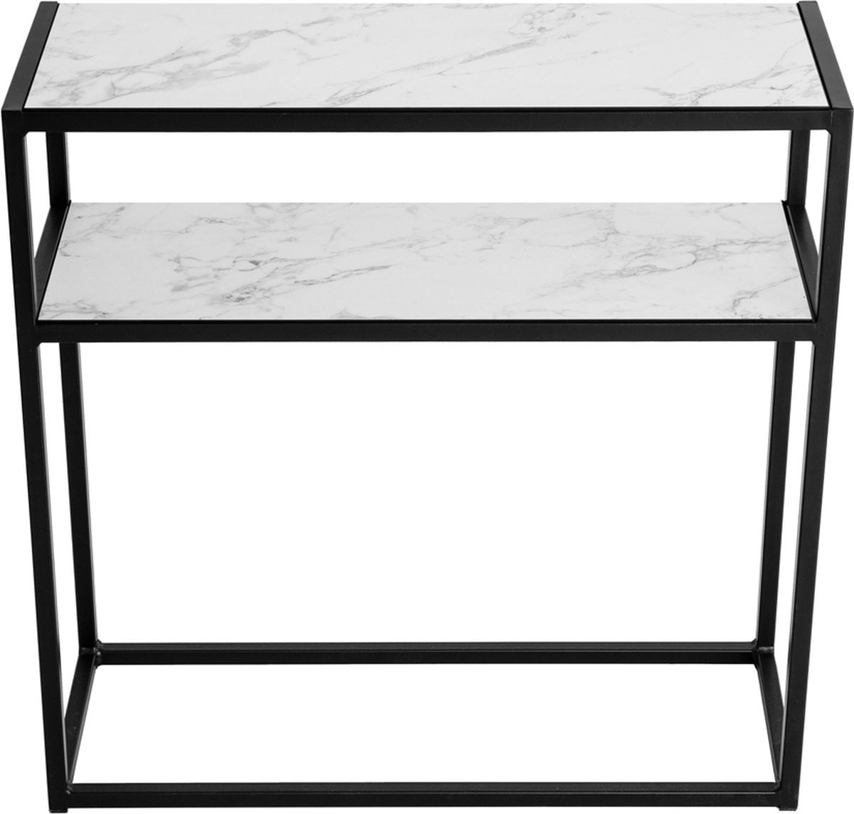 MYOP Interiors Sidetable Zwart Metaal Marmer B/D/H: 79 x 29 x 80 cm