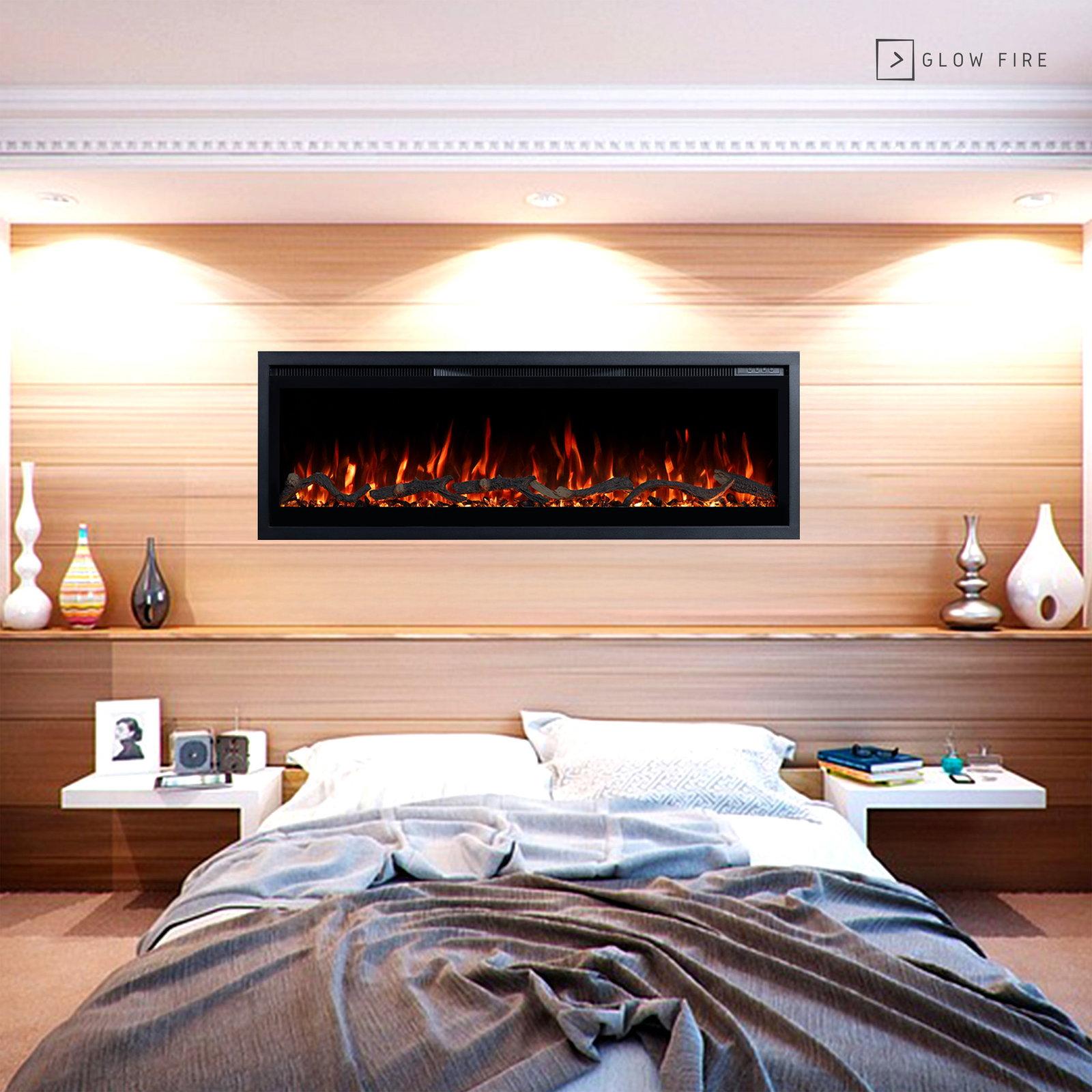 GF Core Elektrokamin 'Core 90' | LED Wandkamin in schwarz mit Heizung (1800 W) | HxBxT: 35x91x12cm