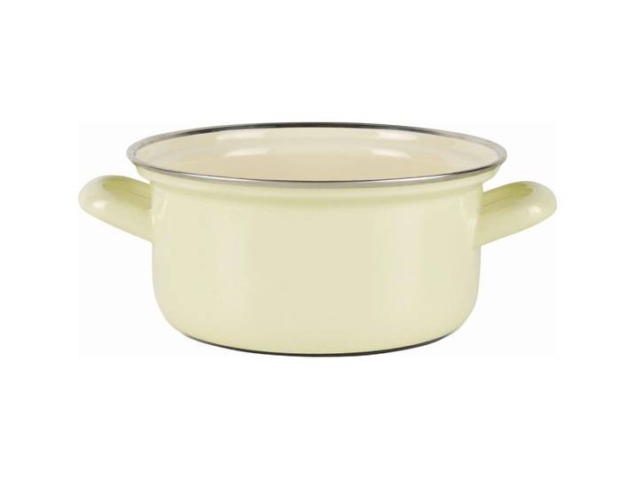 Riess Kasserolle Classic bunt, Gelb, 1 l, backofengeeignet, kratzfest, hitzebeständige Griffe, Kochgeschirr, Töpfe, Kasserollen