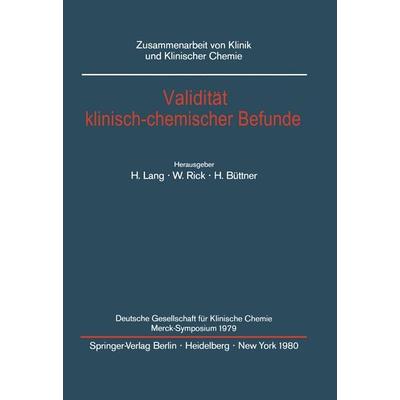 Validität klinisch-chemischer Befunde, Taschenbuch von , Springer Berlin, 978-3-540-09961-1