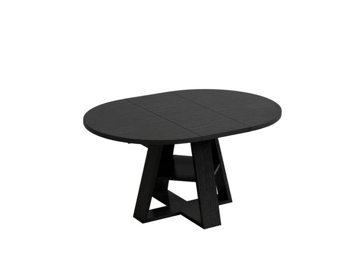 Table ronde extensible avec rangement 110/150 x 110 cm, noire