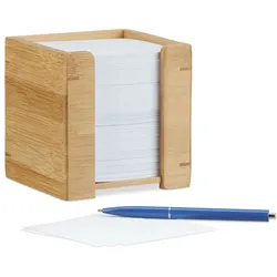 Relaxdays Zettelbox Bambus Hellbraun