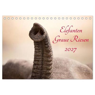 Elefanten - Graue Riesen (Tischkalender 2027 DIN A5 quer), CALVENDO Monatskalender