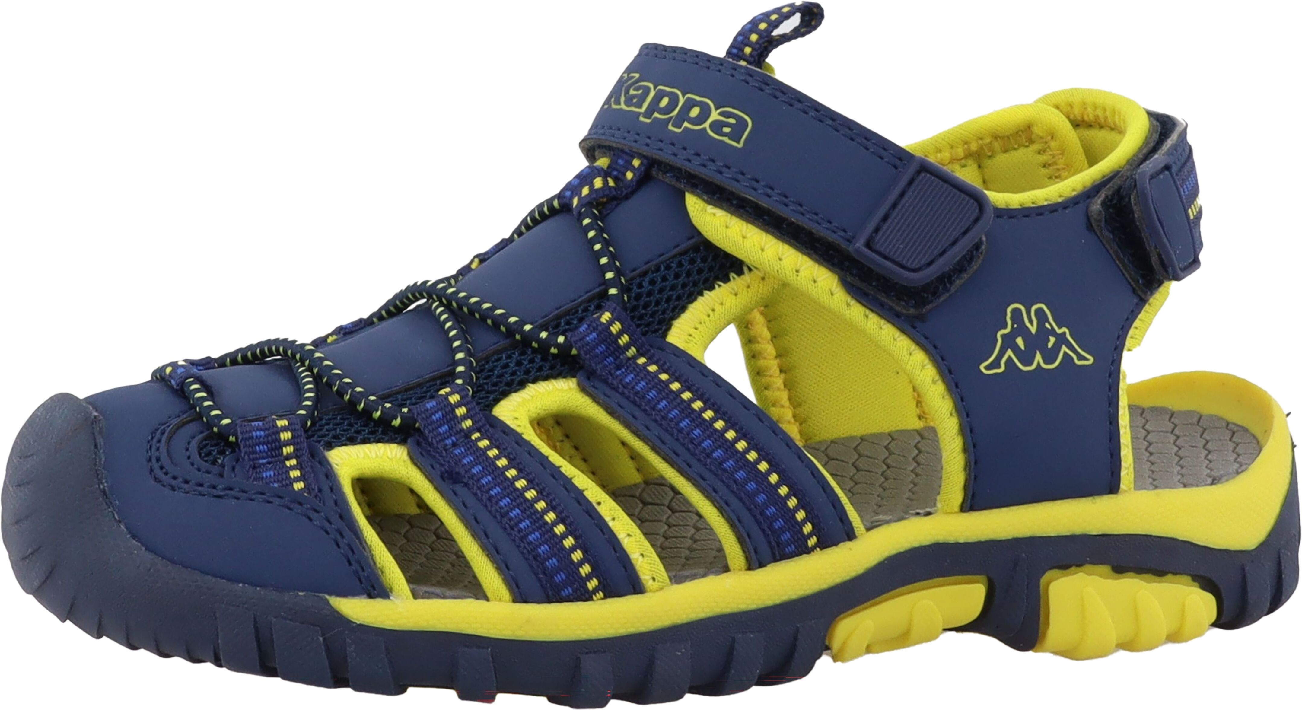 Sandale KAPPA "MITRA", Mädchen, Gr. 34, Synthetik, blau (navy, gelb), Schuhe Sandale navy, gelb 34, Synthetik