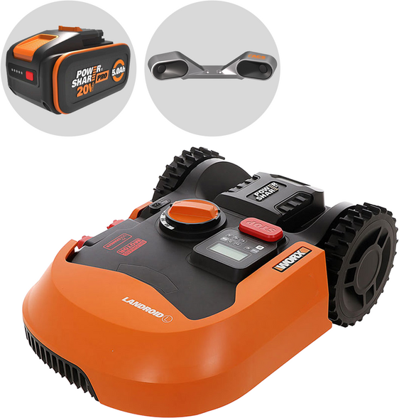 Worx Landroid WR147E.1 - Robot tondeuse - Avec périmètre - Batterie 20V et 4 Ah - L1000 - Capteurs d'obstacles offert!
