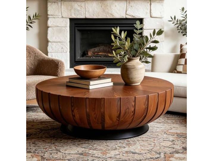 ZUOWENYG Moderne Couchtische aus Holz fürs Wohnzimmer Handgefertigter Couchtisch, stilvolles Design, Mid-Century-Modern-Stil, stabiles Gestell, rutschfeste Füße, einfache Montage