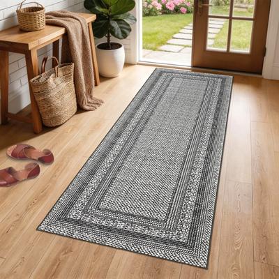 Garvee Modern Geometric Bordered Non-Slip Area Rugs for Living Room