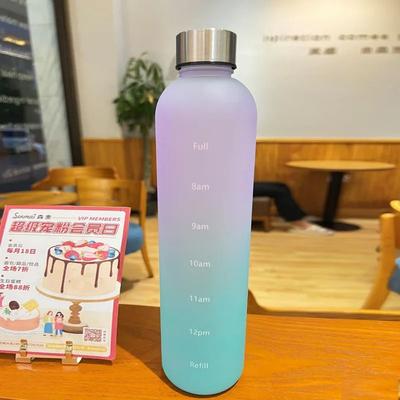 Uplifted Goods 1 L Water Bottle With Time Marker Motivational Sports Bottle purple Gradient 1.0l