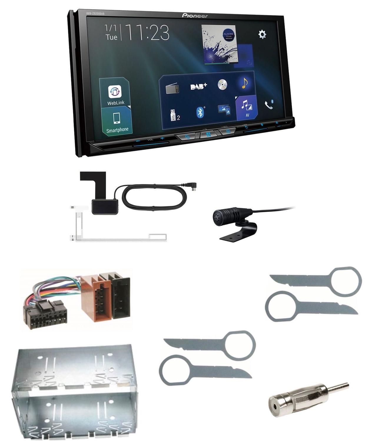 Pioneer AVH-Z9200DAB Bluetooth CarPlay DAB+ USB Einbauset für Mercedes ML W163