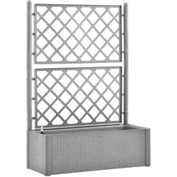 Helloshop26 - Hochbeet für Pflanzen Blumen Terrasse Garten Rankgitter und Bewässerungssystem grau 02_0039848