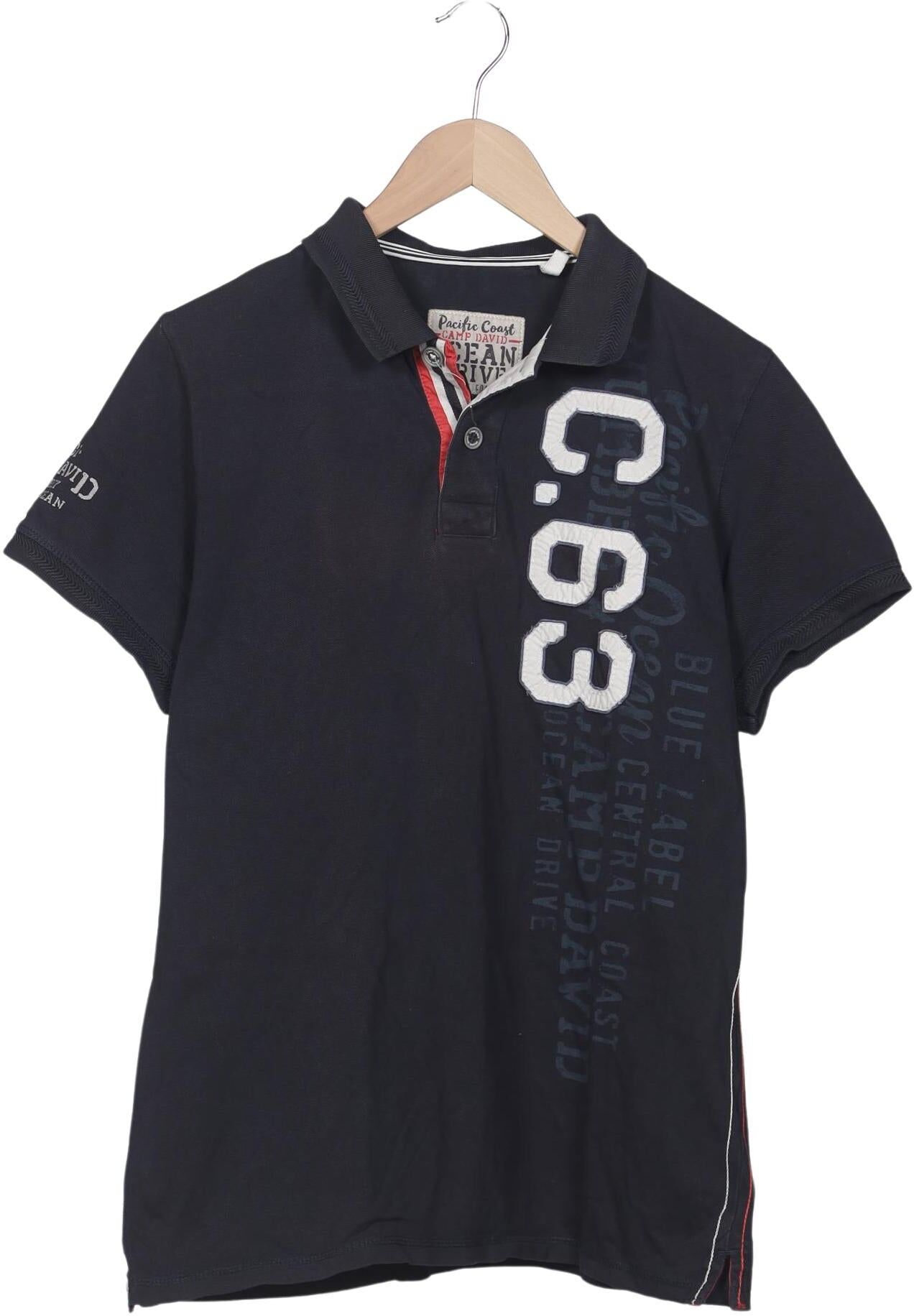 Camp David Herren Poloshirt, Marineblau, Gr. M, Baumwolle - Second Hand