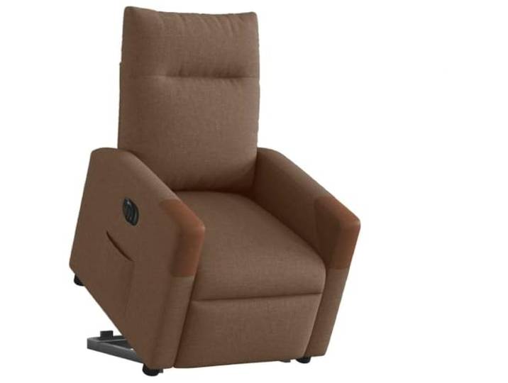WHOPBXGAD Elektrisch Aufstehhilfe Wohnzimmer Relaxsessel Braun Relaxsessel mit Aufstehhilfe Elektrisch Braun Stoff, elektrische Liegefunktion 135 Grad, bequemer TV-Sessel mit Seitentasche