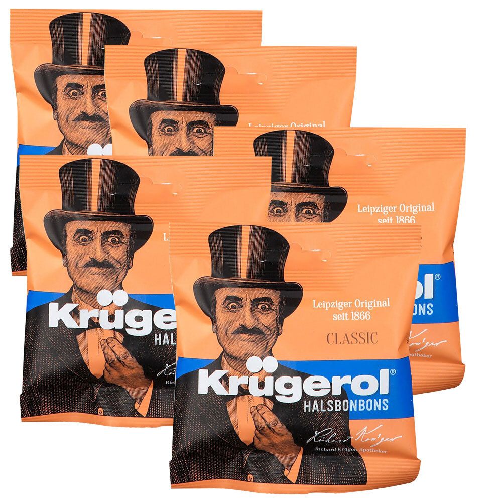 Krügerol Halsbonbons Original Fünferpack 5x50 g Bonbons