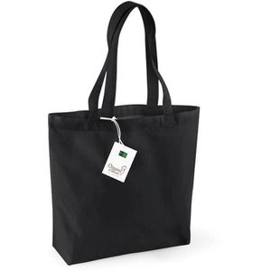 Westford-Mill Einkaufstasche W180 Organic Shopper, black, aus Baumwolle, faltbar, mit Henkeln, 32 x 35 cm
