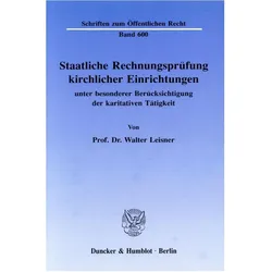 Staatliche Rechnungsprüfung kirchlicher Einrichtungen, Fachbücher von Walter Leisner