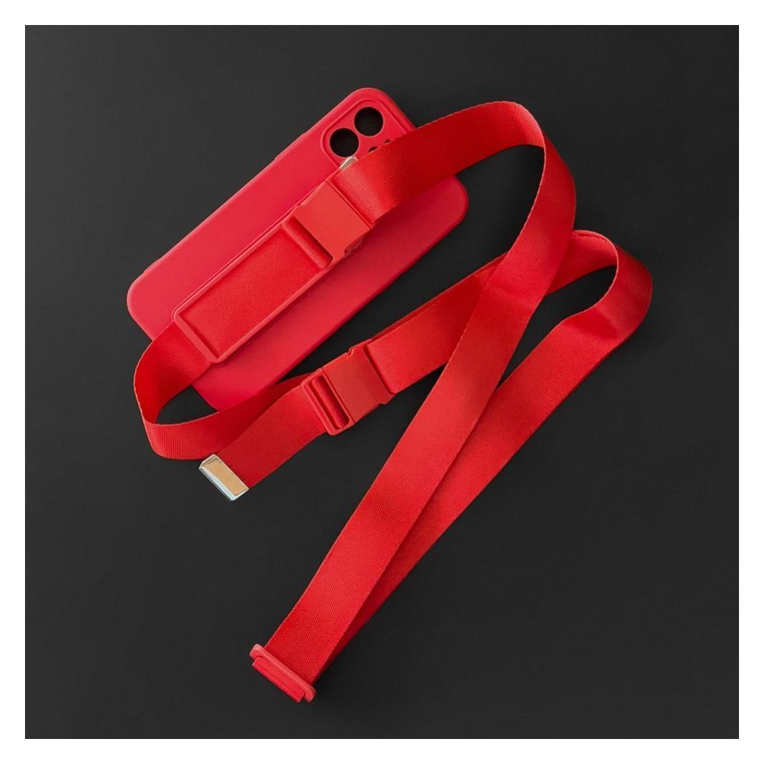 Hurtel Rope Case Gel Case mit einer Kette Lanyard Tasche Lanyard iPhone XS Max rot (1404978613)
