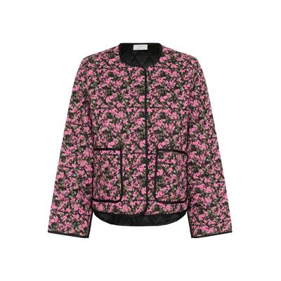 Wintermantel KAFFE "Damen Jacke KAnuria", Damen, Gr. 38, pink (pink schwarz graphic flower), Obermaterial: 100% Baumwolle CO., Mäntel Wintermantel