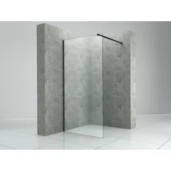 Fa-Bausysteme Walk-In Glasdusche Klarglas Halterung: Schwarz 1500 mm