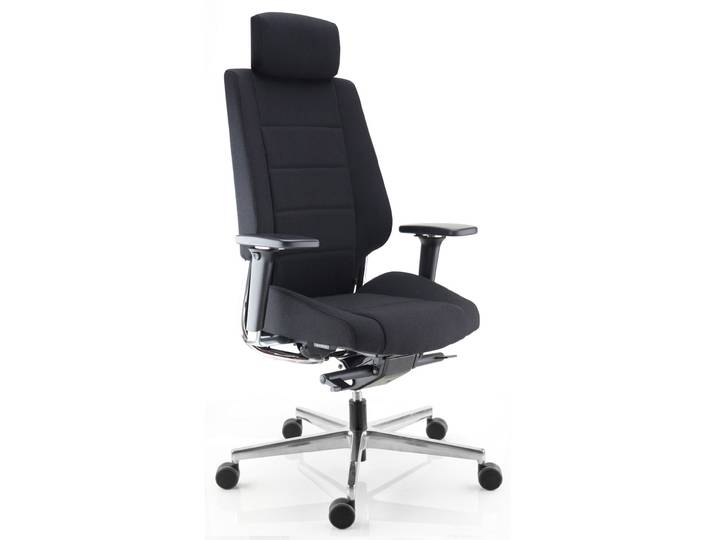Fauteuil de bureau ergonomique Azkar avec appui-tête - Polyuréthane Noir