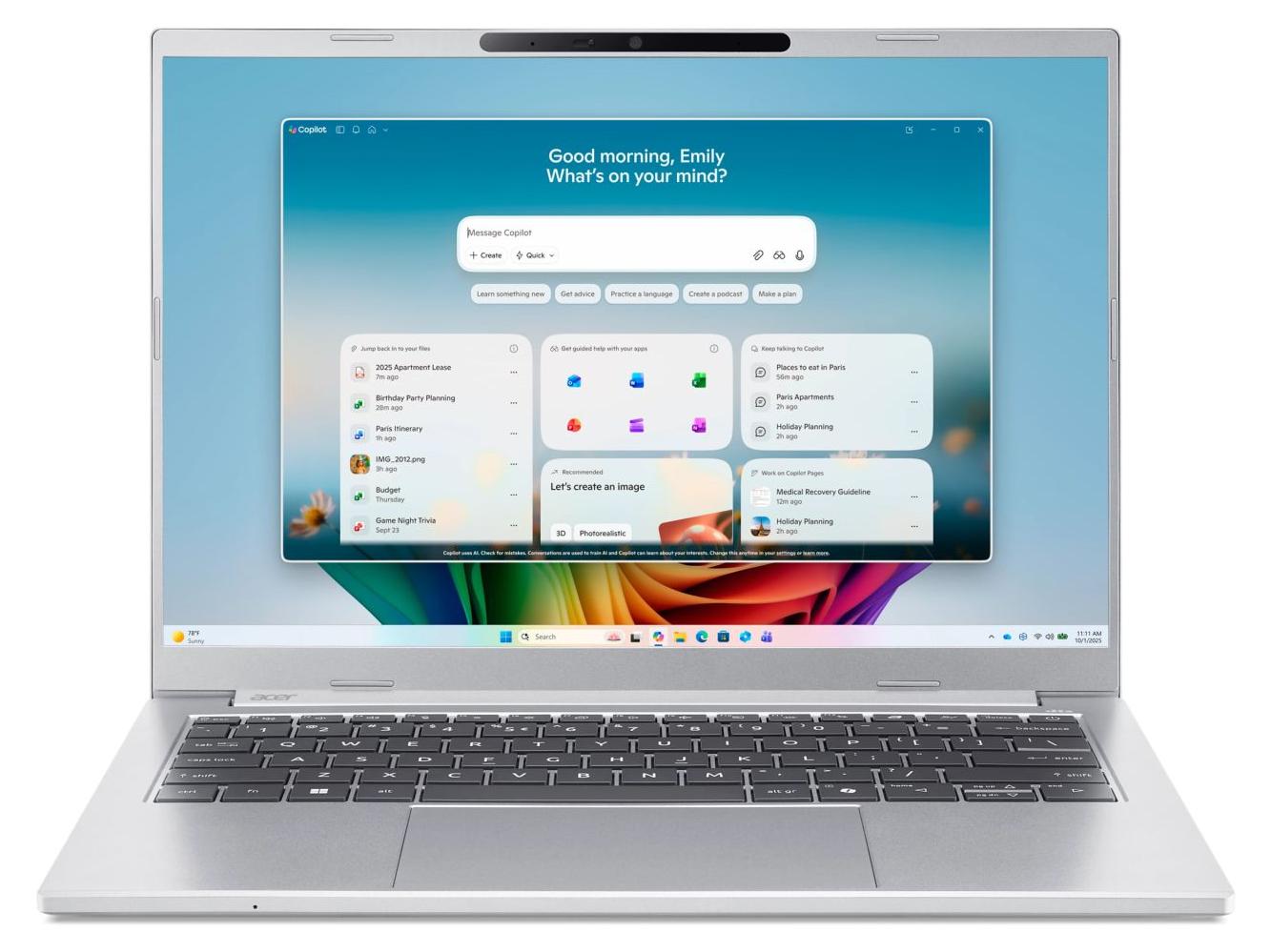 Acer Aspire 14 AI A14-I71M-90HK Notebook