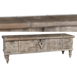 BISCOTTINI INTERNATIONAL ART TRADING BISCOTTINI Alte teakholz-truhe 47x137x41 cm