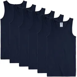 Sanetta Jungen Unterhemd 6er Pack - Shirt ohne Arme, Tank Top, Basic, Cotton Blau / 164