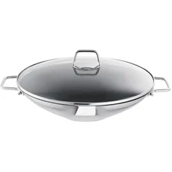 Schulte-Ufer Wega Wok-Set, 34 cm, Pfanne + Kochtopf, Silber