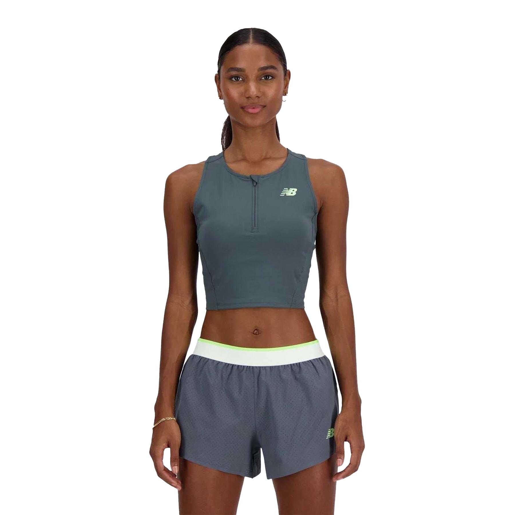 New Balance - Ärmelloses Oberteil für Damen, Rennen, Anliegend (Grau)
