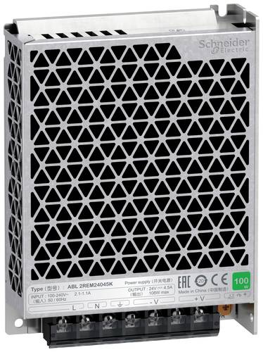 Schneider Electric ABL2REM24045K Spannungsversorgung, Easy Modicon ABL2, getaktet, 1-phasig, 100-240V AC, 24V DC, 4,5A, 108W