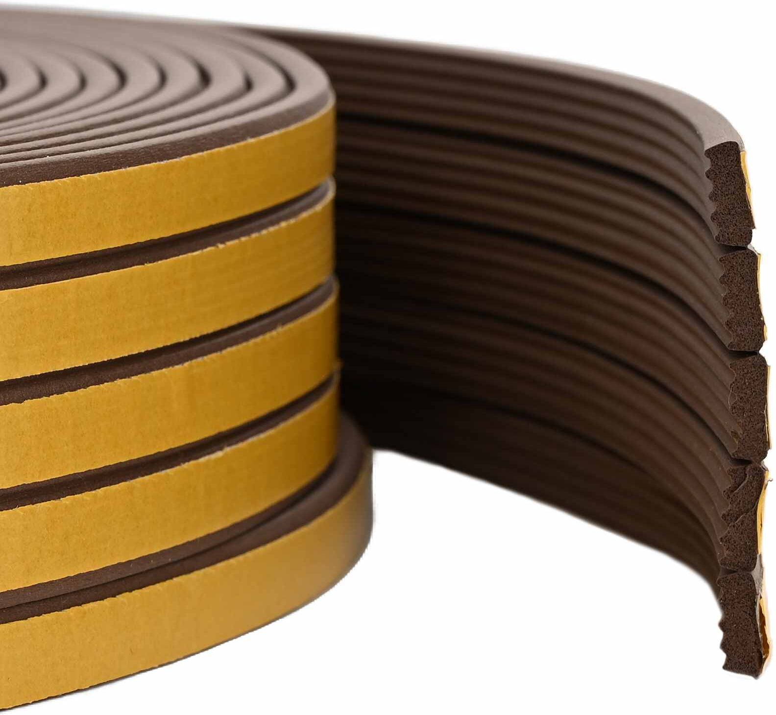 vidaXL joint de fenêtre autocollant Marron 10 x 4 mm 12 m Mousse EPDM