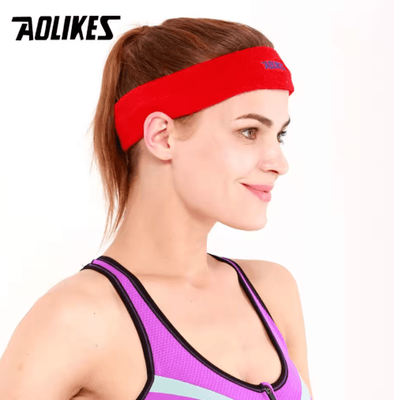 Inspire Picks AOLIKES Cotton Sports Sweat Headband Absorbent Sweatband For Men & Women, Yoga, Running & Fitness red