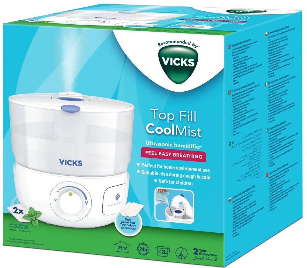 Luftbefeuchter "Vicks Kaltluft Ultraschall VUL585E", weiss (weiß), Luftbefeuchter, Luftbefeuchter weiß Einheitsgröße