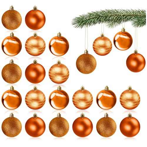 COM-FOUR Set van 20 onbreekbare kerstballen van plastic