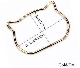 Inspire Daily Merch Round Metal Purse Handles Replacement Hardware For DIY Handbags, Purses & Bags gold Cat