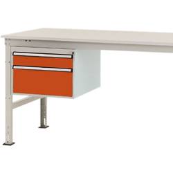 Manuflex ZB4564.2001 Gehäuse-Unterbau Stationär, Nutzhöhe 300 mm mit 2 Schubfächer. Für Tischtiefe 1200 mm