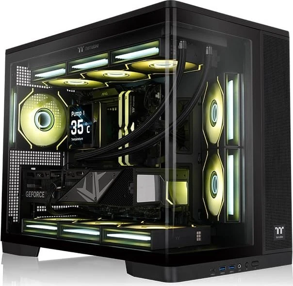 Arcus 280 TG ARGB, Tower-Gehäuse schwarz, Curved Tempered Glass