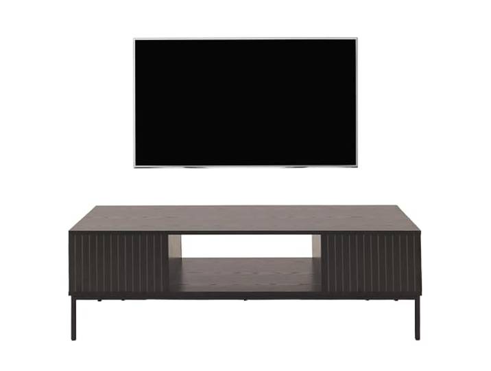 Mendler TV-Rack HWC-O39 Melamin MDF 39x120x60cm - Holzoptik schwarz TV-Board, Fernsehtisch, Lowboard, TV-Schrank, Ablage, Fächer