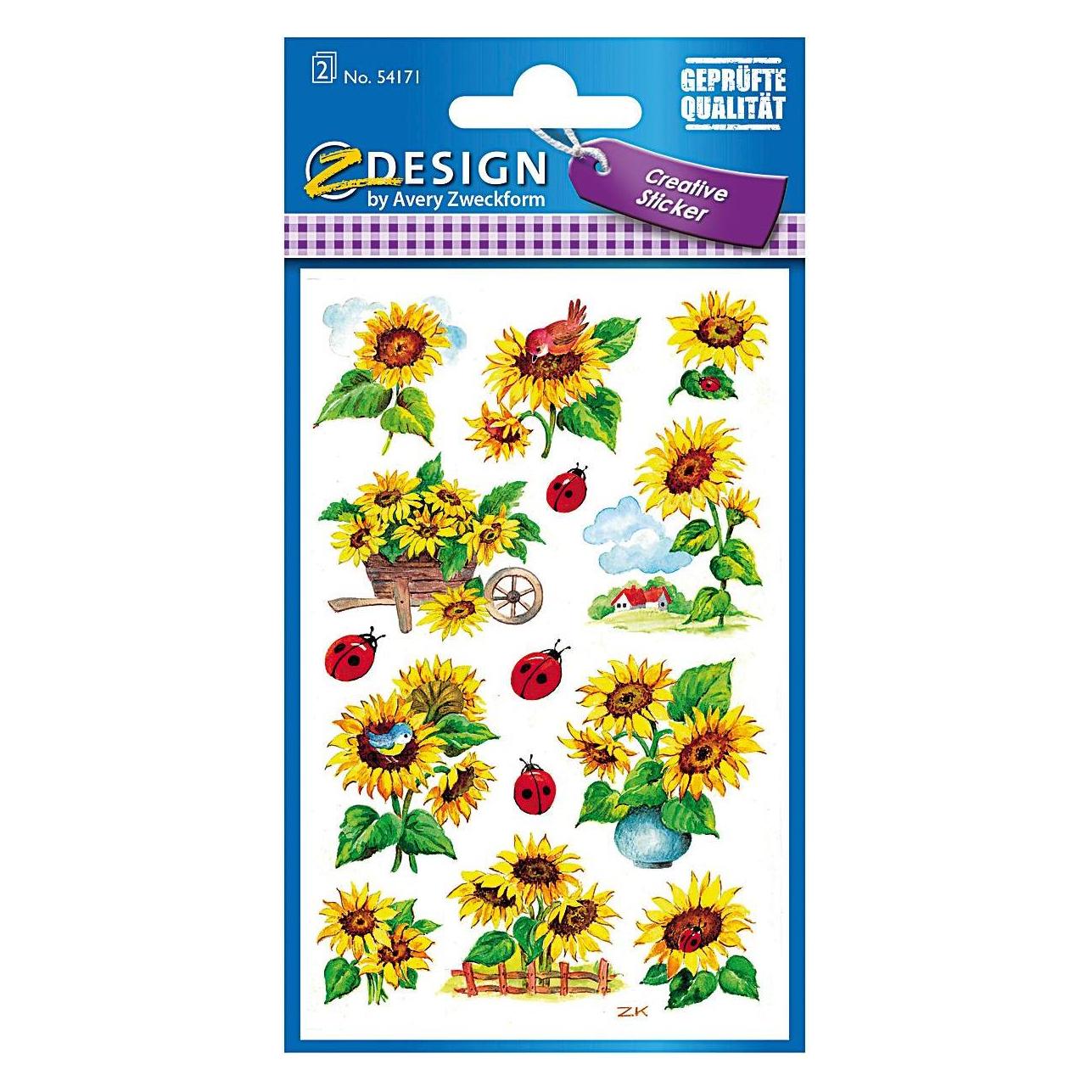 Z-Design Sonnenblumen (20 Sticker) (54171) Mindestbestellmenge: 10 Stück