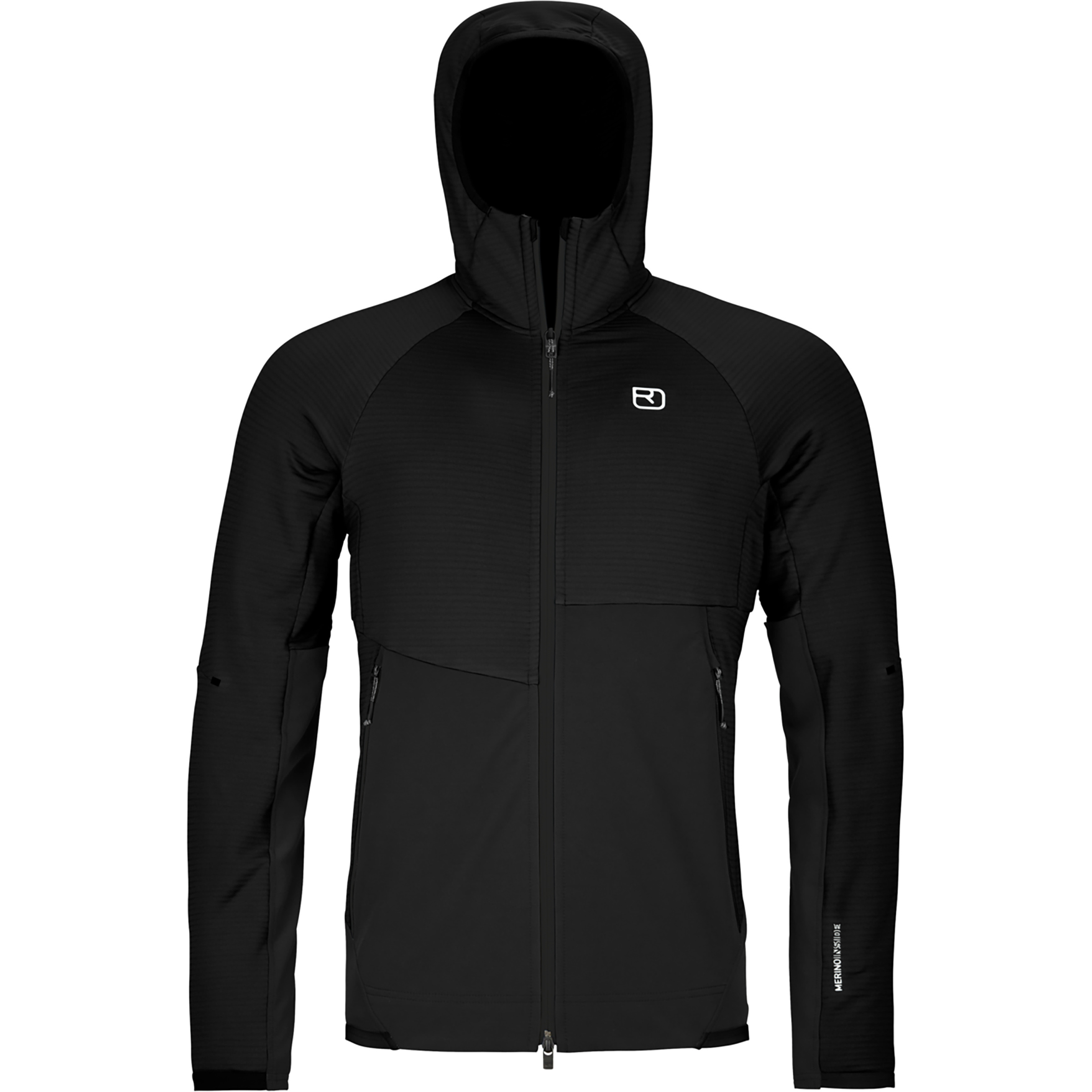 Ortovox Fleece Rib Herren Fleecejacke schwarz Größe XL Alpinklettern | Bergsteigen | Sportklettern Merinowolle
