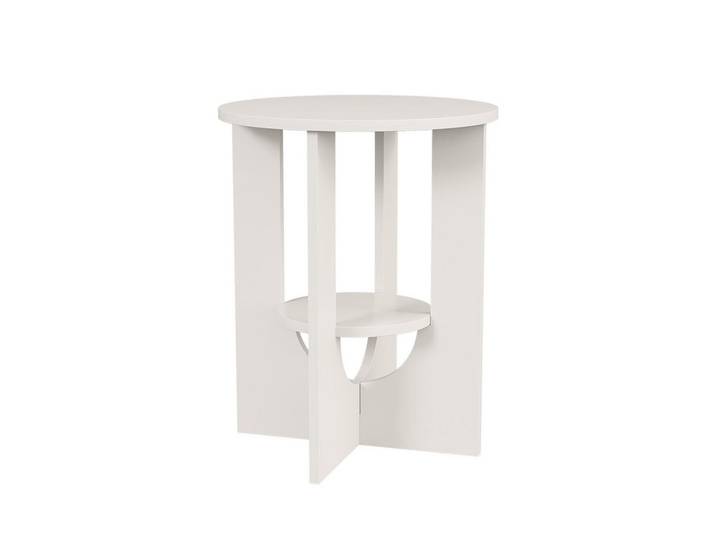 Vicco Couchtisch Vareo Weiß 40 x 40 cm, Holzwerkstoff, Rund, 40x50.5x40 cm, Wohnzimmer, Wohnzimmertische, Couchtische