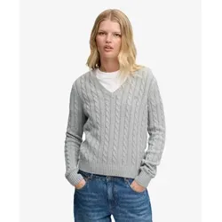 Superdry für Damen. W6110748A Grauer Jersey Washed Cable (XS), Lässig, Baumwolle