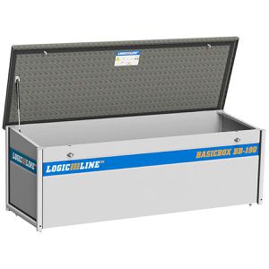 Logicline Fahrzeugbox BasicBox BB-190, aus Aluminium, 718 l, spritzwassergeschützt, mit Schloss, 190 x 64 x 66 cm