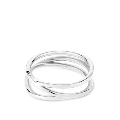 Fingerring LIEBESKIND BERLIN "Schmuck Geschenk Edelstahl Ring The Melting Organic" Gr. 58, silber (silberfarben), Fingerringe, Damen, 58, Edelstahl, 8mm, Fingerring