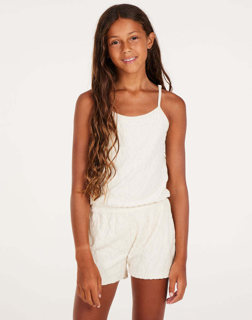 Jumpsuit PROTEST "Jumpsuit PRTSELAH JR", Mädchen, Gr. 116, EURO, weiss (kitsanftes weiß), Obermaterial: 50% Baumwolle CO. 50% Polyester PES., Overalls Jumpsuit kitsanftes weiß 116, EURO
