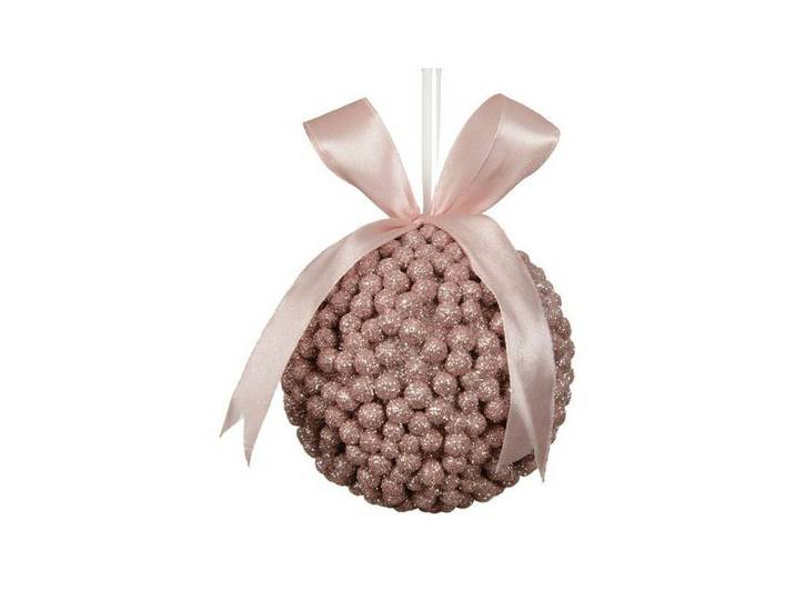 Kerstbal foam 8 cm roze