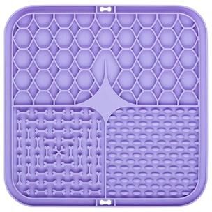 Uplift Picks Silicone Pet Lick Mat Slow Feeder Plate For Dogs Bathing And Training purple