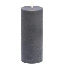 Uyuni LED Stumpenkerze 7,8x20cm melted rustic grey