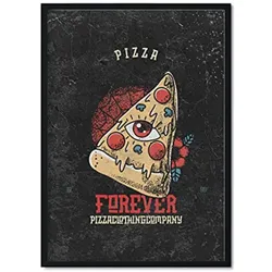 POSTER Frauenköpfe & Pizza A4 Rahmenlos