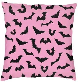 Uplift Picks Pastel Goth Pink Black Bat Pillow Cover For Spooky Home Decor 04 50x50 Cm
