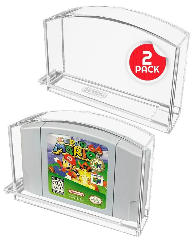 Evoretro Hoogwaardige acrylhoes voor N64-cassettes, set van 2